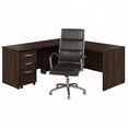 thumbnail image 1 of BBF Studio C Engineered Wood L Shaped Desk with Drawers in Black Walnut, 1 of 6