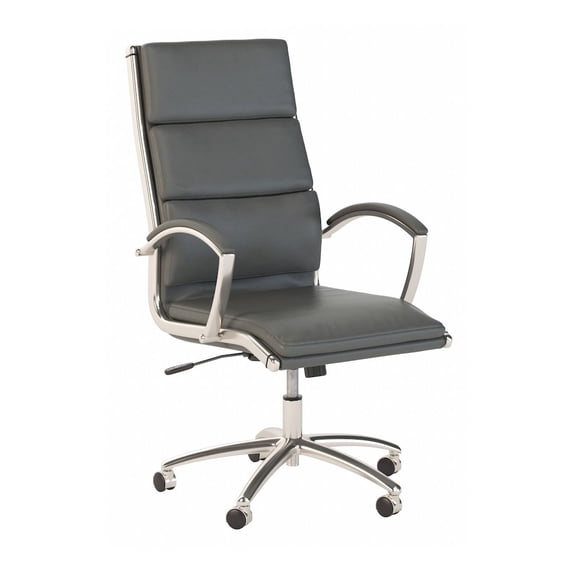 BBF Jamestown High Back Contemporary Faux Leather Executive Office Chair in Gray