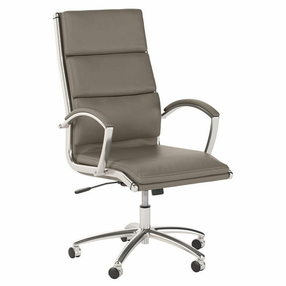 BBF Studio C High Back Faux Leather Executive Office Chair in Washed Gray