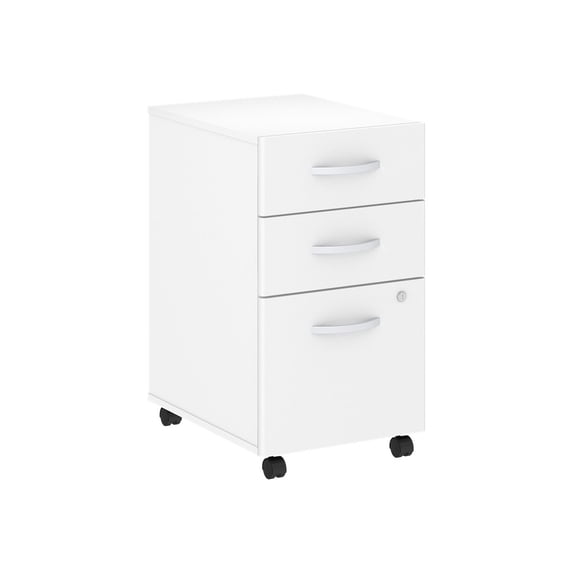 Bush Business Furniture FTR006WHSU 3 Drawer Mobile File Cabinet Folding Training Tables, White