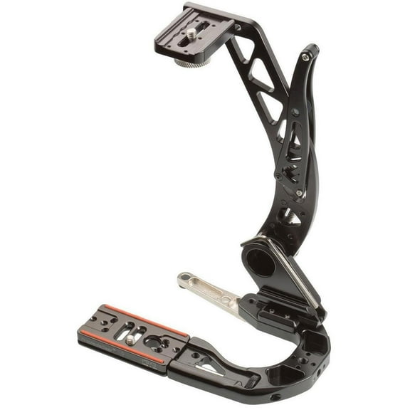 ProMediaGear BBGv2 Boomerang Flash Bracket with Universal QR Plate for Tall Cameras, Black