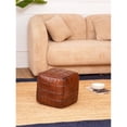 thumbnail image 1 of BBH Homes UBBBBACPF23SC04C1HS 18 x 18 x 18 in. Handmade Eco-Friendly Square Shaped Stuffed Goat Leather Pouf, Brown, 1 of 1