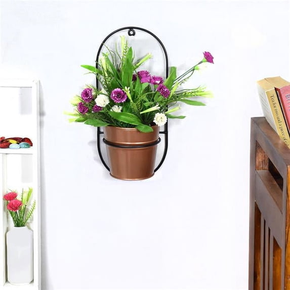BBH Homes UBBBVK1006SC3HS 4.4 x 4.6 x 4.6 in. Handmade 100 Percent Iron Round Modern Planters Pot, Copper Coated