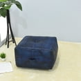 thumbnail image 1 of BBH Homes Black Leather Pouf Ottoman Handmade Buffalo Fiber Fill Model BBBACPF0025, 1 of 9