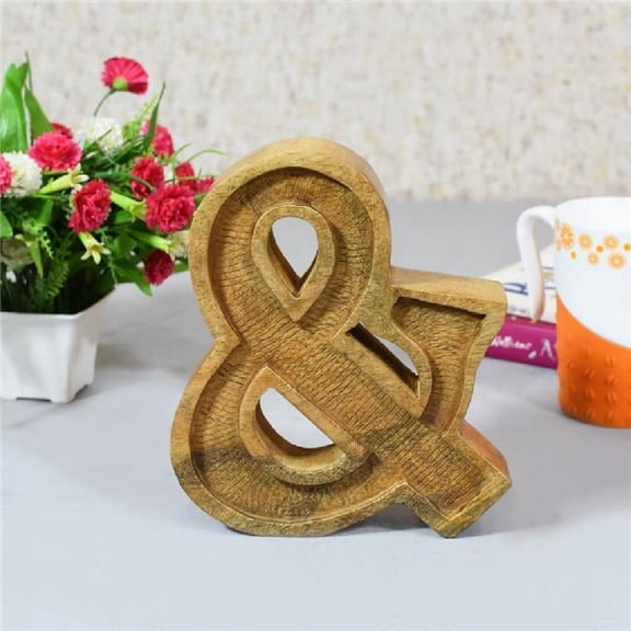 BBH Homes UBBBMH6223SCANDHS & Alphabet Handmade Letter Block Eco-Friendly Wall Decor, Natural