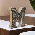 thumbnail image 1 of BBH Homes UBBBMH6236SC2MHS Handmade Eco-Friendly Wall Mount & Table Top Decor Gray Antique M Wood Alphabet Letter Block, 1 of 1