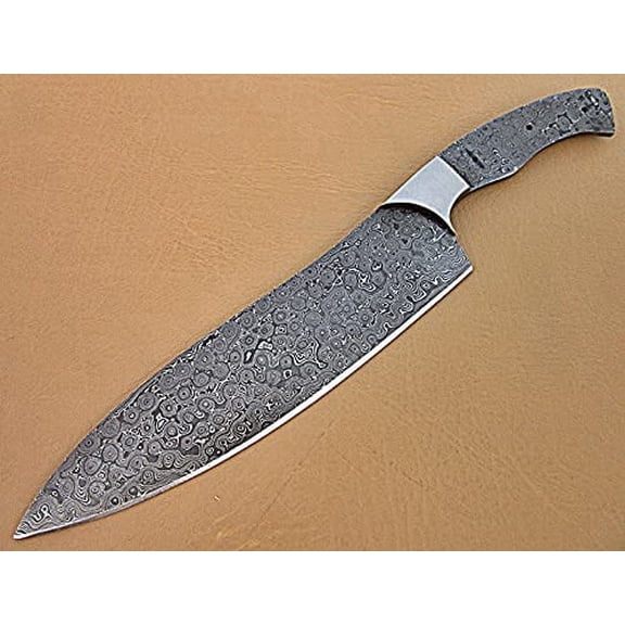 BBK-371 Handmade Damascus Steel 12 Inches Full Tang Chef Knife with Stainless Steel Bolster - Blank Blade