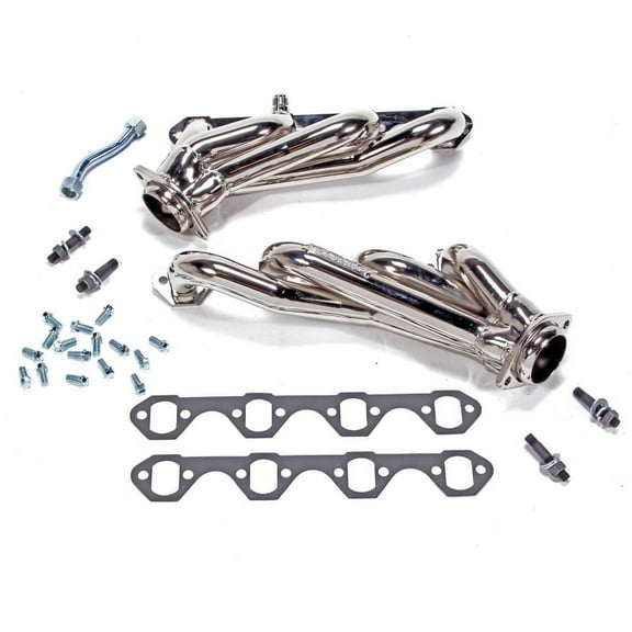 BBK 94-95 Mustang 5.0 Shorty Unequal Length Exhaust Headers - 1-5/8 Chrome Fits select: 2015 FORD F150, 1994-1995 FORD MUSTANG