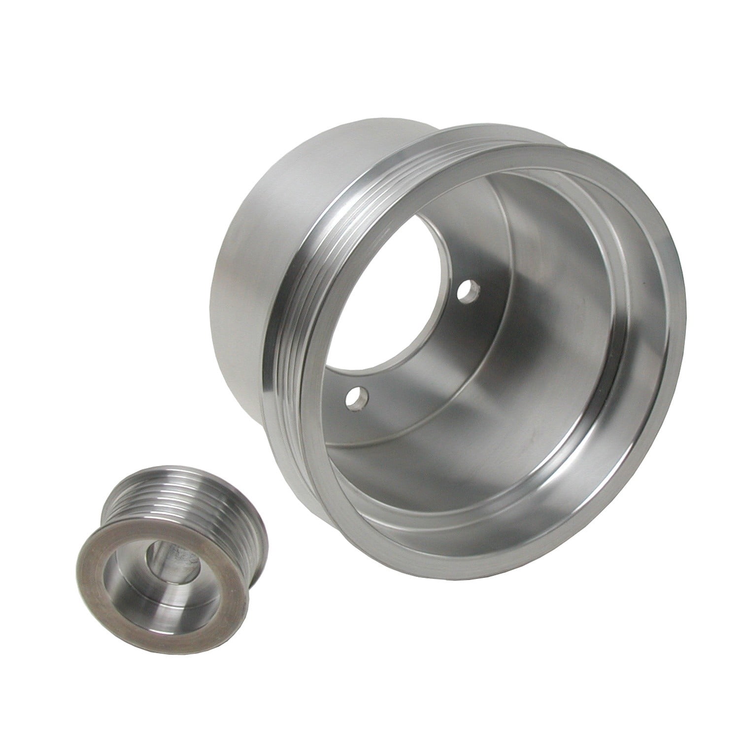 BBK 94-98 Mustang 3.8 V6 Underdrive Pulley Kit - Lightweight CNC Billet Aluminum (2pc) Fits select: 1994-1998 FORD MUSTANG
