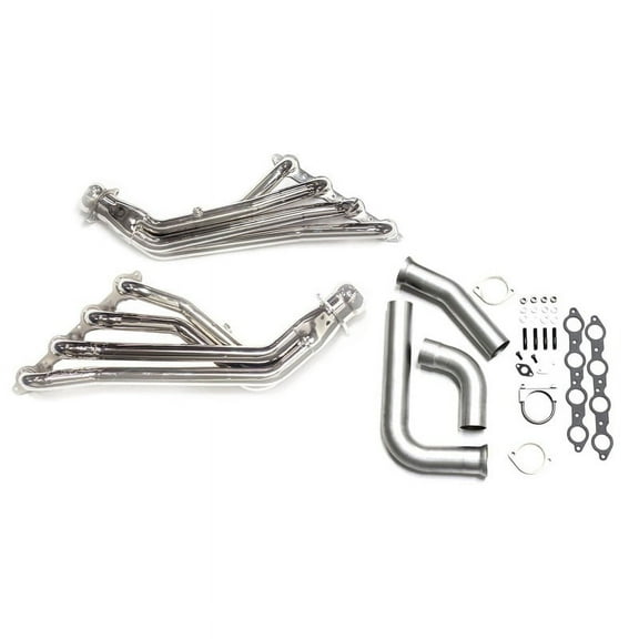 BBK 99-02 GM Full Size Truck Long Tube Exhaust Headers And Y Pipe System - 1-3/4 Silver Ceramic Fits select: 1999-2002 GMC NEW SIERRA, 2001-2002 GMC SIERRA