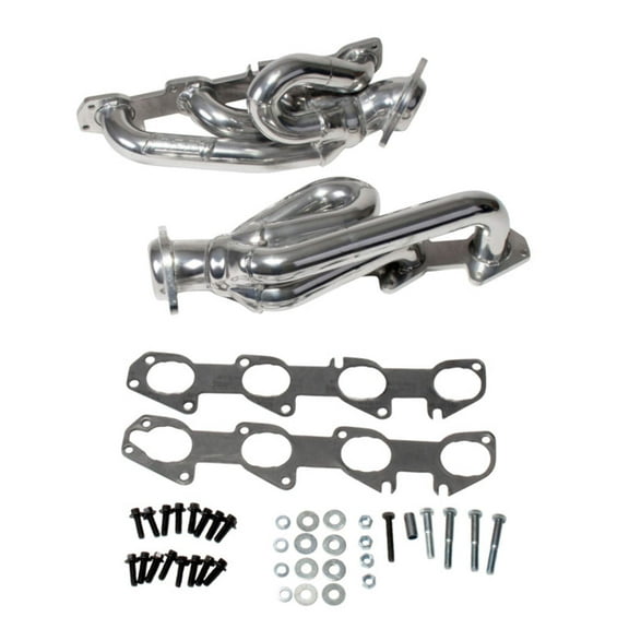 BBK Performance 40140 1-3/4 Shorty Headers Polished Silver Ceramic Coated Fits select: 2013-2019 RAM 1500, 2009-2012 DODGE RAM 1500