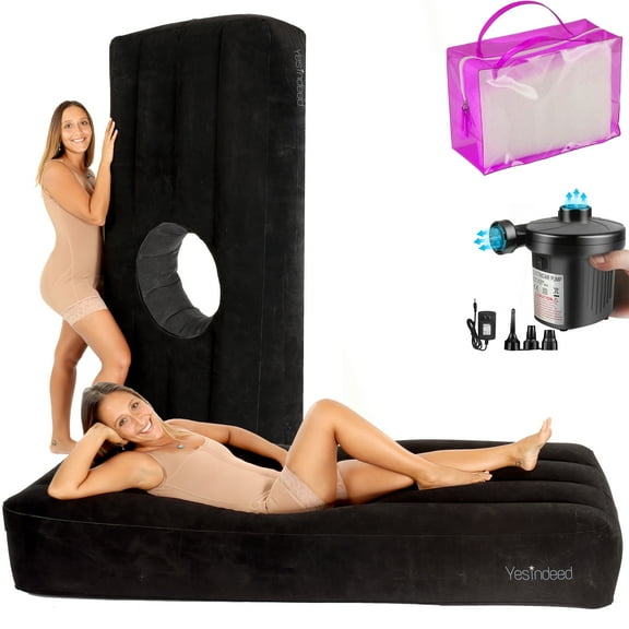 BBL Bed with Hole, Inflatable Brazilian Butt Lift Mattress For Comfortable and Safe sleep After BBL Surgery- Black