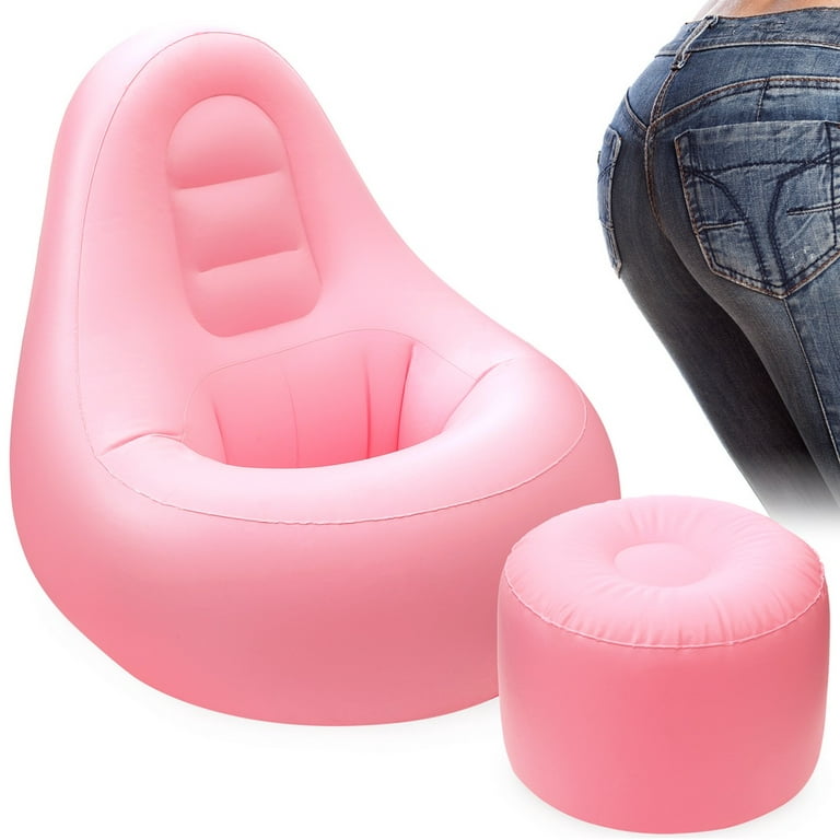 BBL Inflatable Sofa, Lounge Sofa with Ottoman for After Brazilian Butt Lift  Surgery Recovery/Fast Lipo Surgery, Blow Up Air Chair with Hole Modern