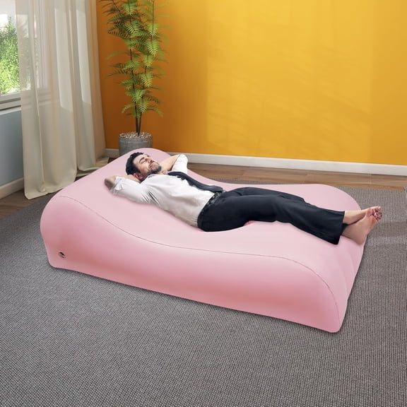 BBL Mattress Bed, BBL Blow Up Mattress, Waterproof Inflatable Couch Bed, BBL Bed After Butt Surgery for Sleeping, BBL Bed Chair with Air Pump, Light Pink, Max Load 220lbs