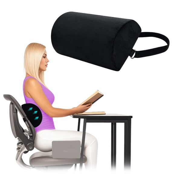 BBL Pillow Back Support, Brazilian Butt Lift After Surgery, BBL Chair Lumbar Pillow for Sitting, Driving, Toilet Seat Cushion, BBL Essentials for Women Recovery (Back Support Only) Black