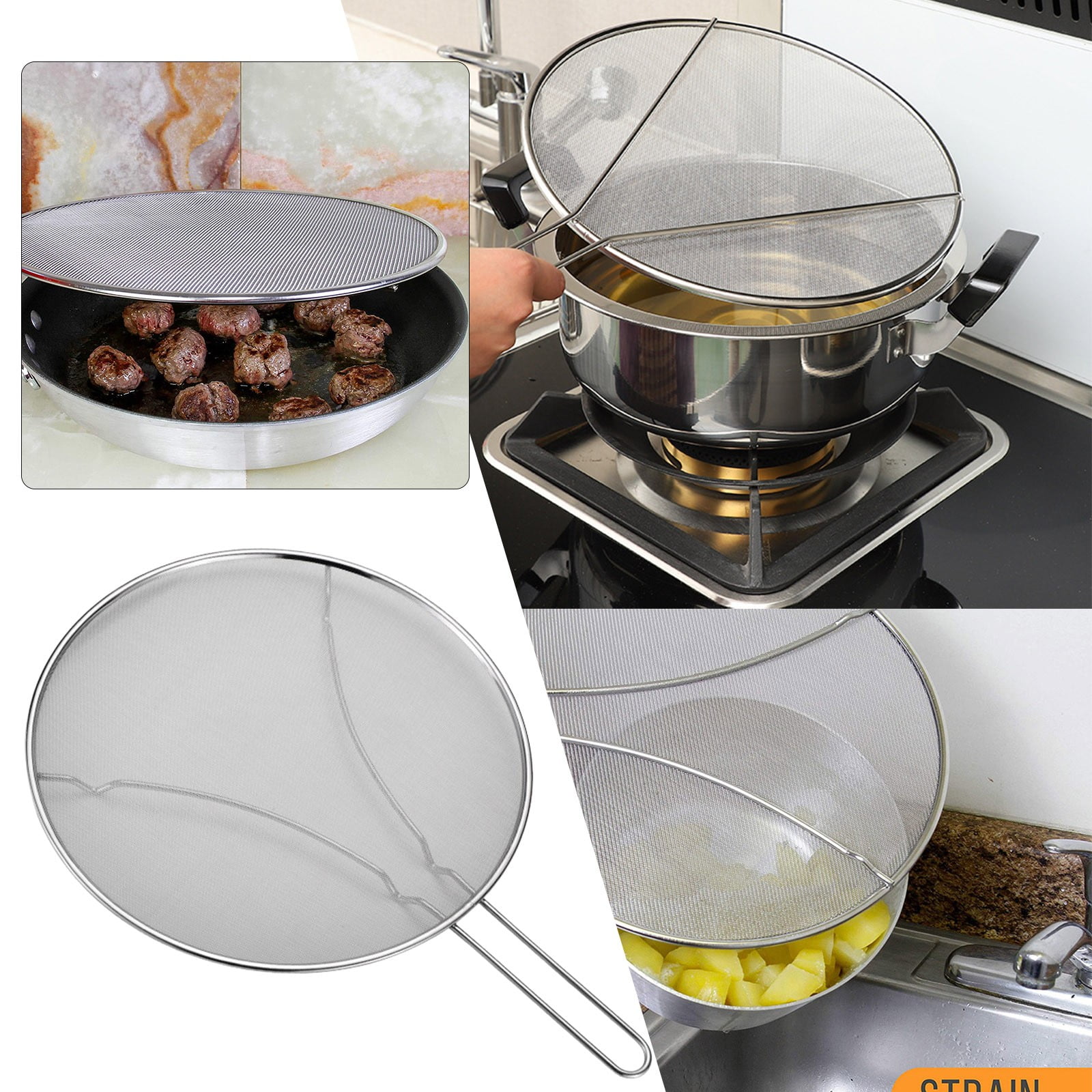 BBLCY Strainers Splatter Screen Oil Screen Stainless Steel Oil Screen ...