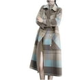 BBMHFW Casual Long Plaid Shirts Shacket Jacket Button Down Long Sleeve