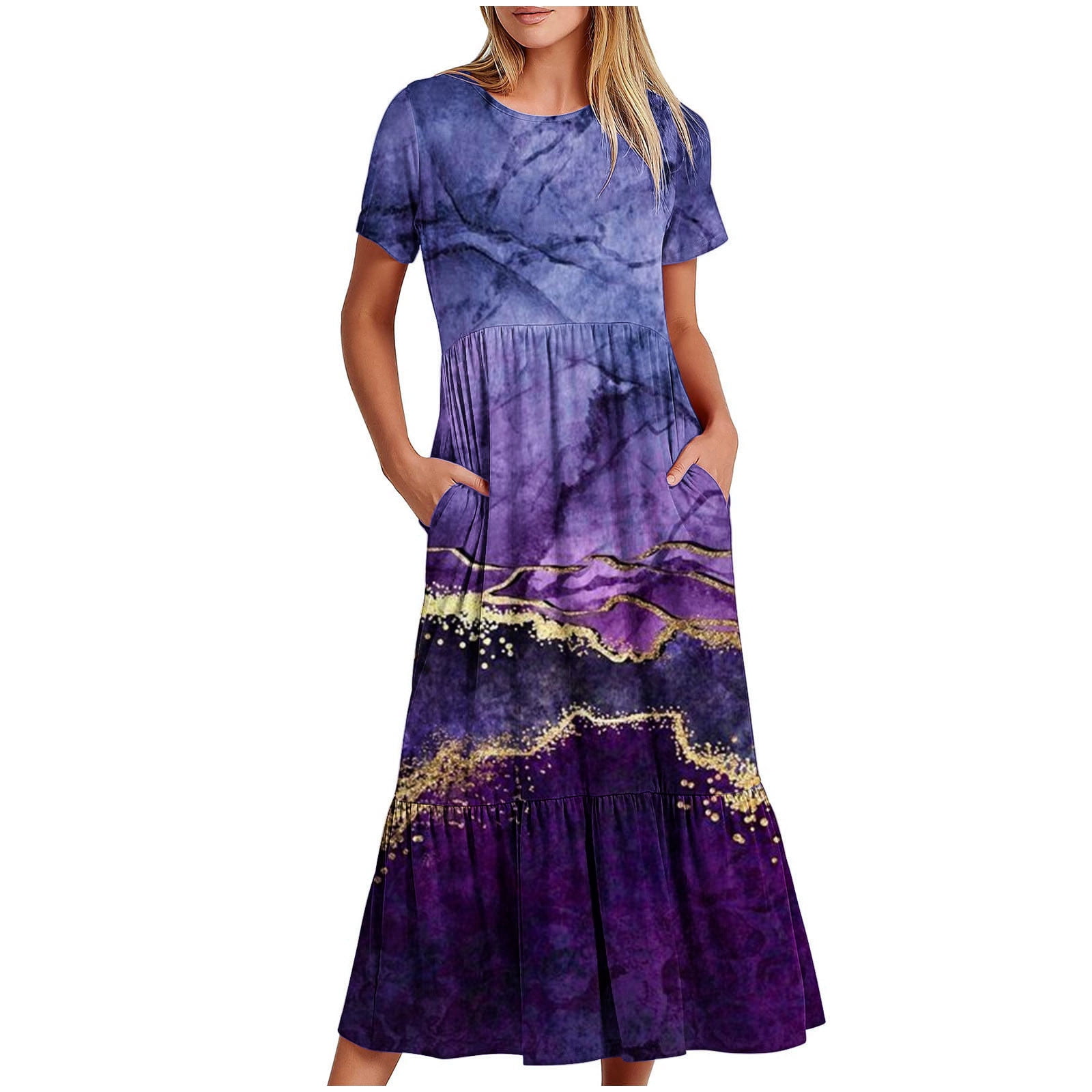 BBMHFW Dresses For Church Women 2024 Womens Dresses Summer Mid Length Summer Dresses Short