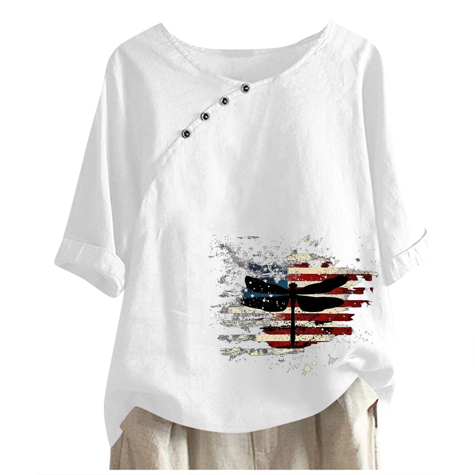 BBMHFW Ladies Tops and Blouses Short Sleeve Black TShirt Plus Size