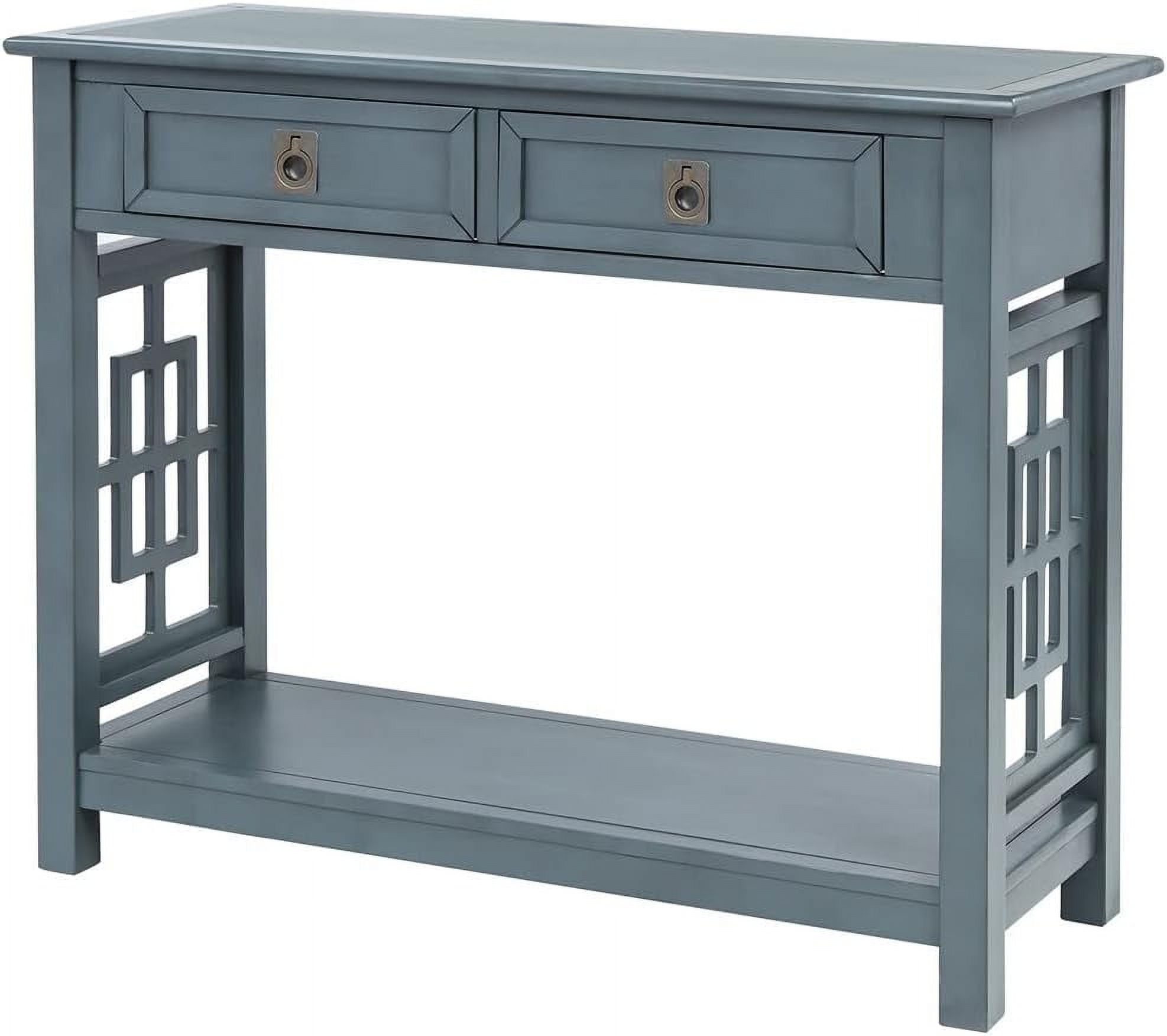 BBNBDMZ 2 Tiers Shelves Desk Living Room Solid Wood Sofa Tables Large