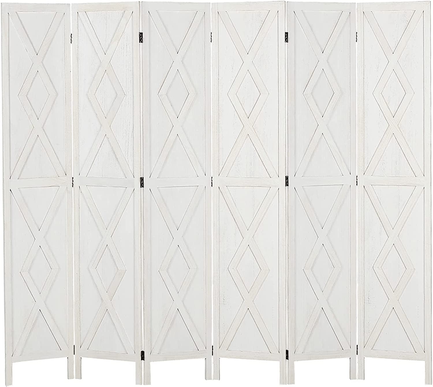 BBNBDMZ 4 Panel Wood Room Divider Rustic Folding Privacy Screens Room