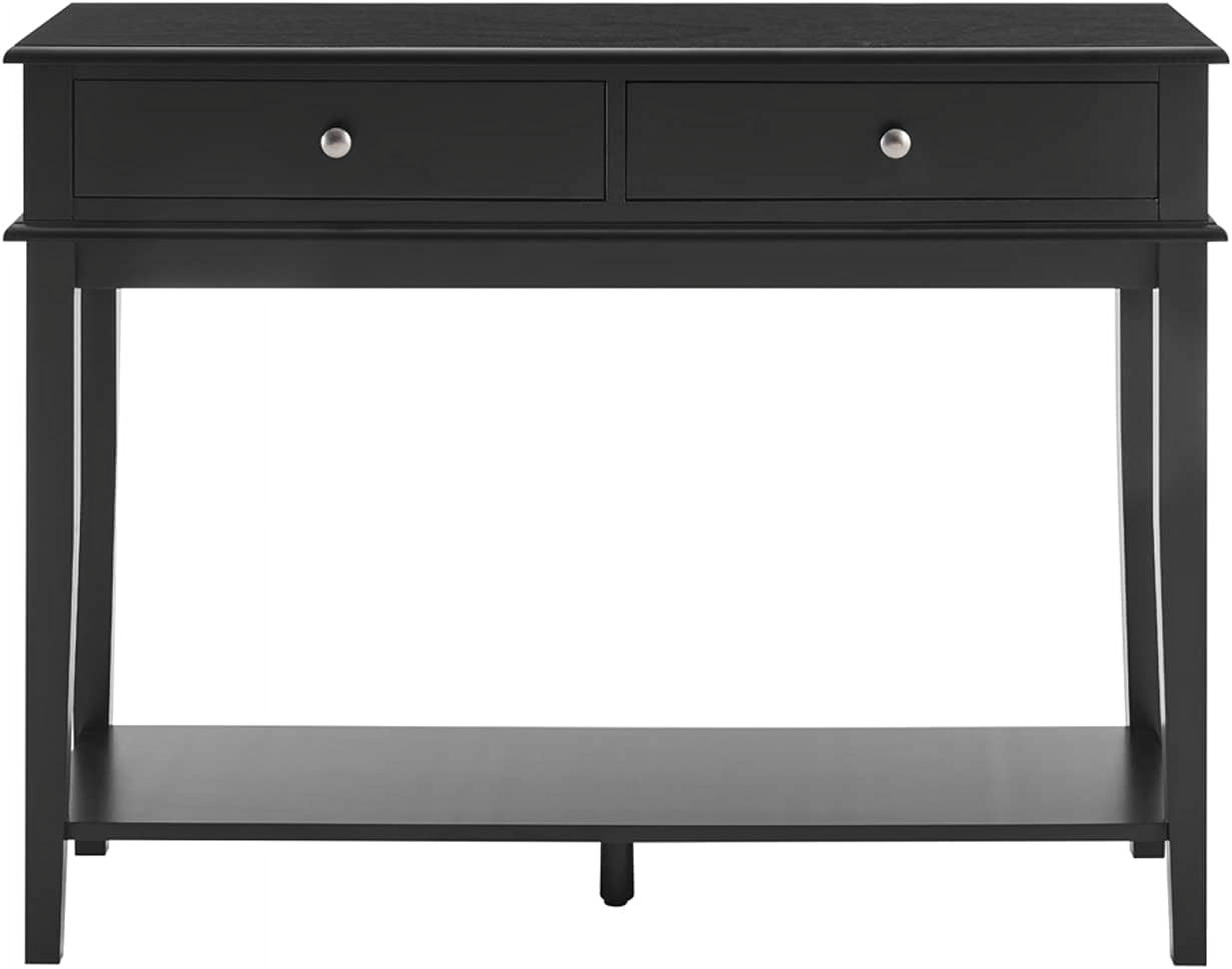 BBNBDMZ Black Console Table with Drawers and Open Shelf Sofa Tables