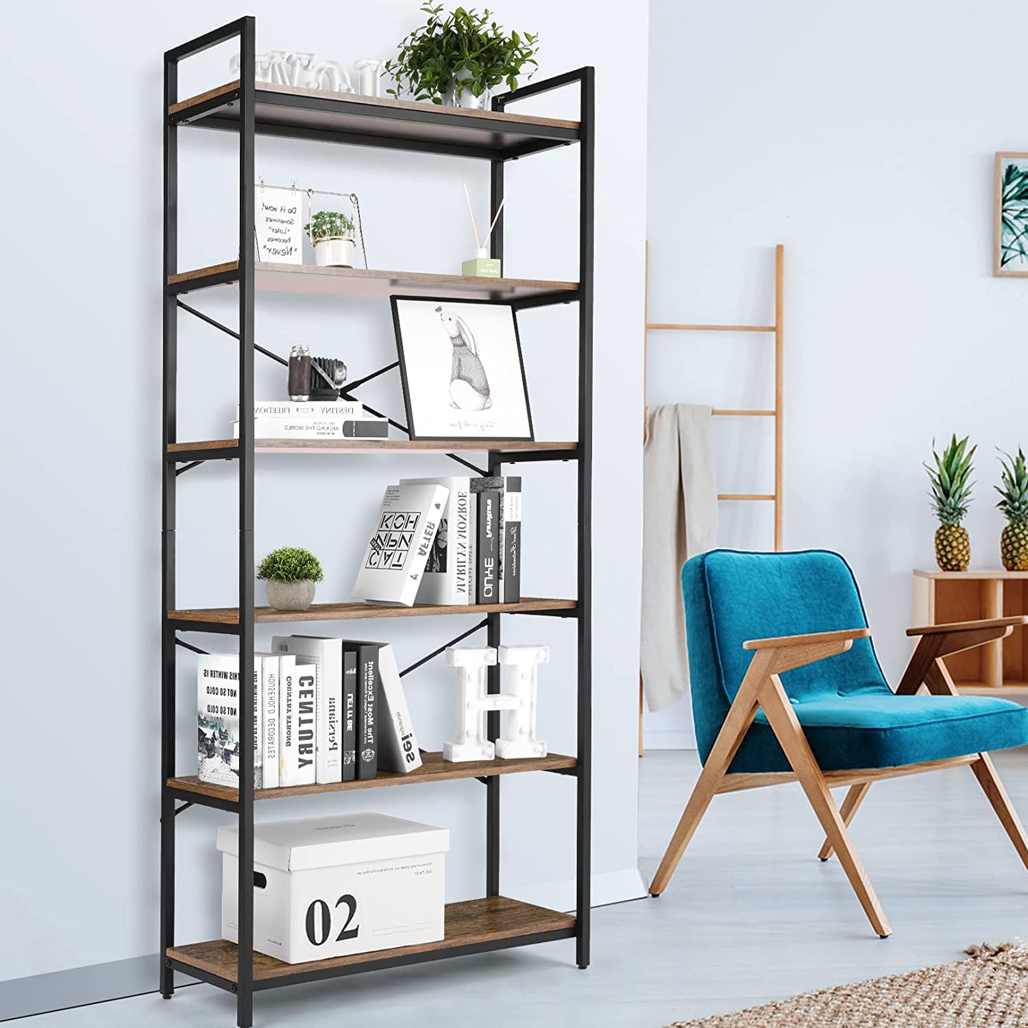 BBNBDMZ Bookshelf Modern Book Shelf Rustic Shelves Etagere Bookcase