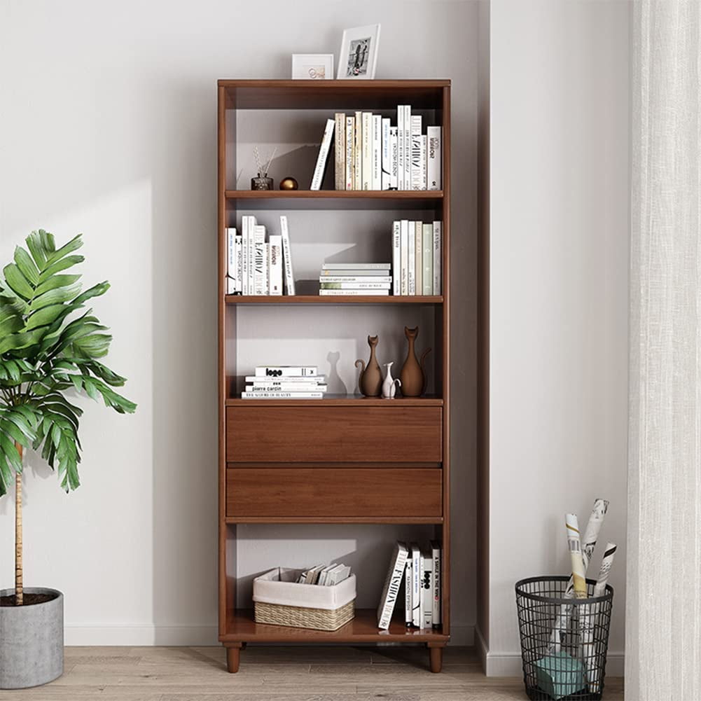 BBNBDMZ Floorstanding Wooden Bookcase with Legs 67" Tall Modern Free Standing Cube Billy