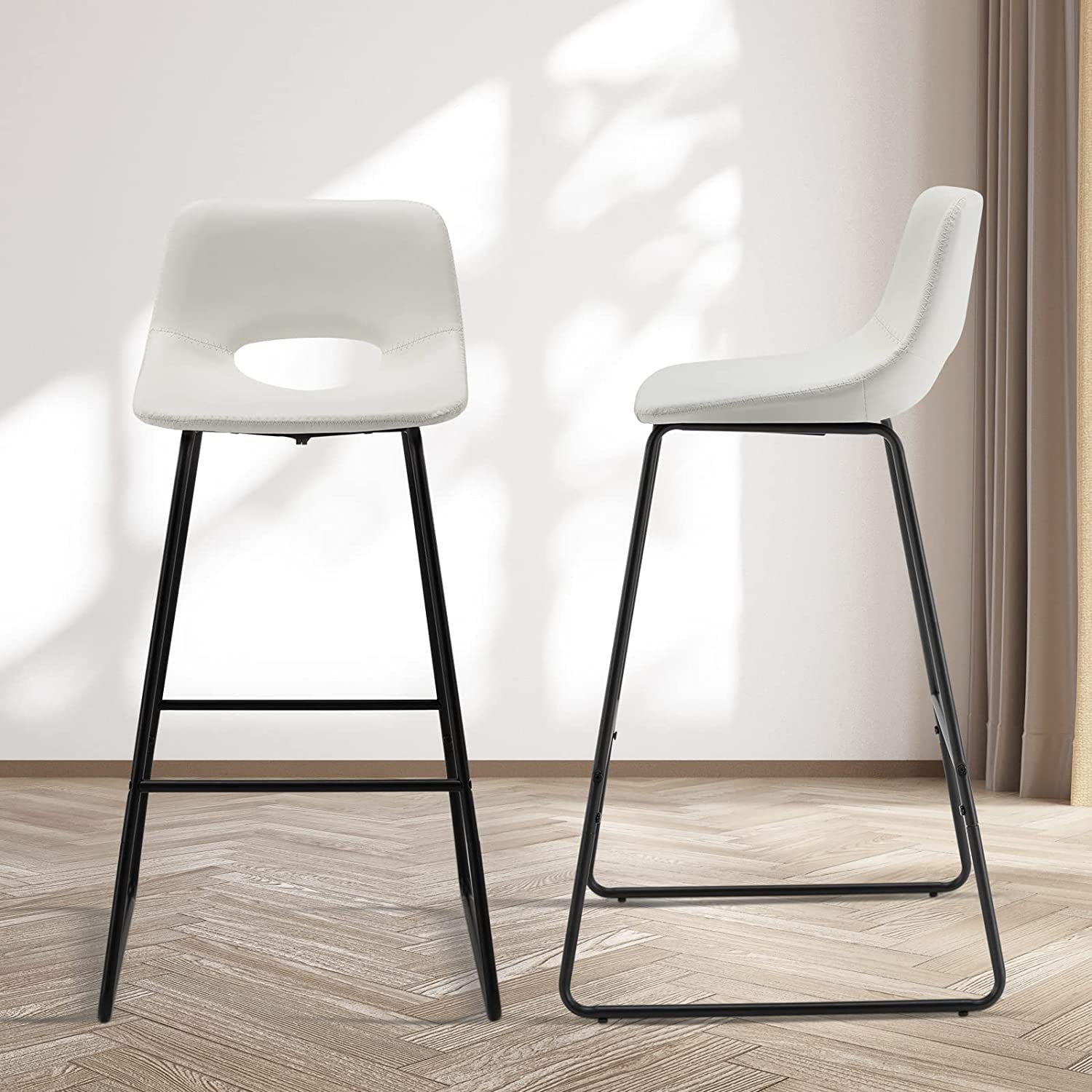 BBNBDMZ High Chairs for Kitchen Set of 2 Industrial Modern Barstool