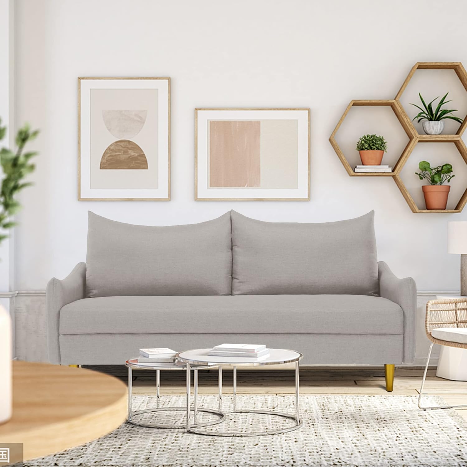 BBNBDMZ Loveseat Sofa 67'' Mid Century Modern Small Love Seat for Small