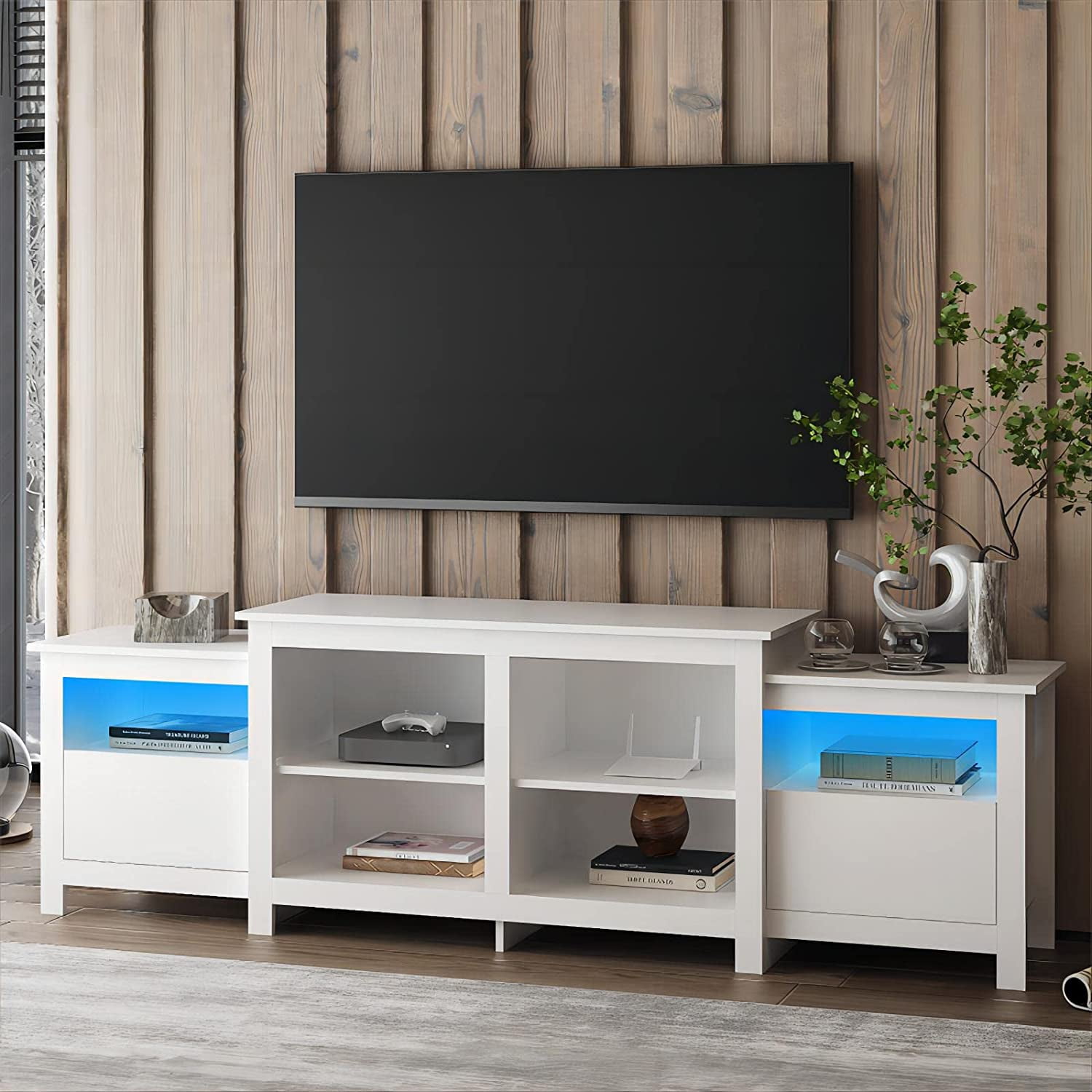 BBNBDMZ Wood TV Stand with STORAGE Drawers for 50 55 60 65 70