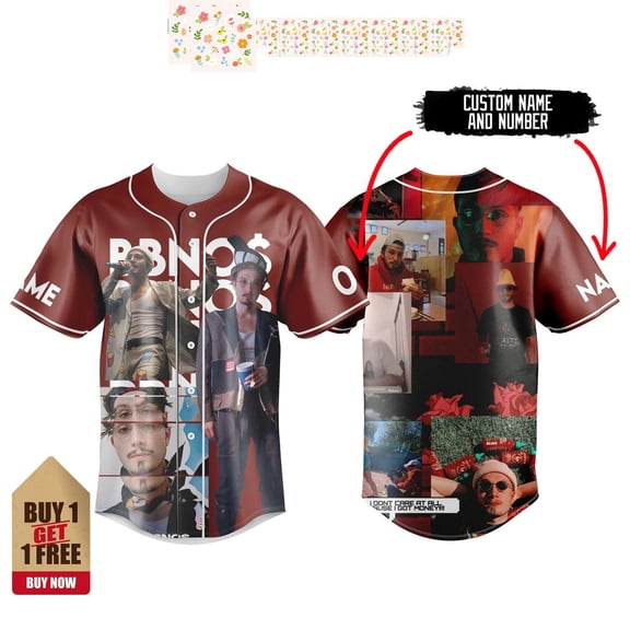 BBNO$ I Dont Care At All Personalized Baseball Jersey
