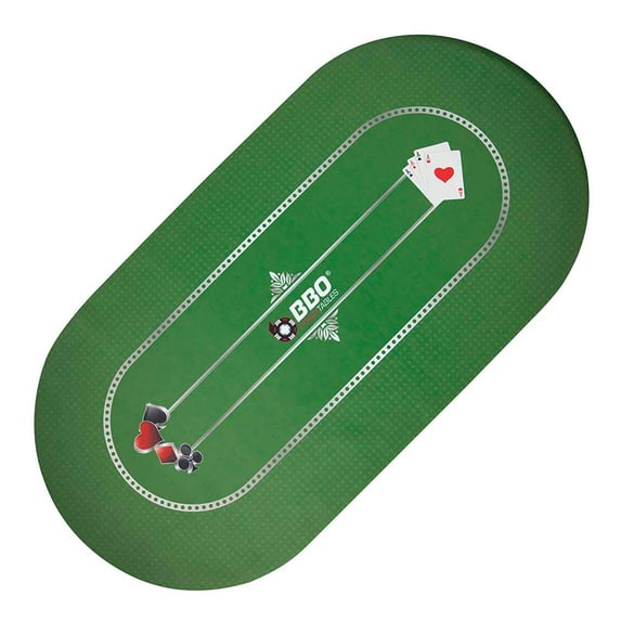 BBO Poker Portable Poker & Game Mat for 8 Players, Green