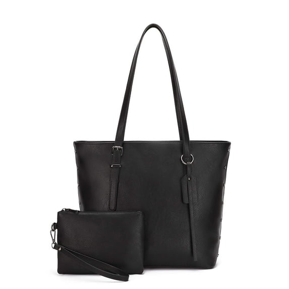BBOO 2Pcs Set,Handbag for Women Tote Bag PU Leather Large Shoulder Bag Top Handle Satchel Purses and Wallet