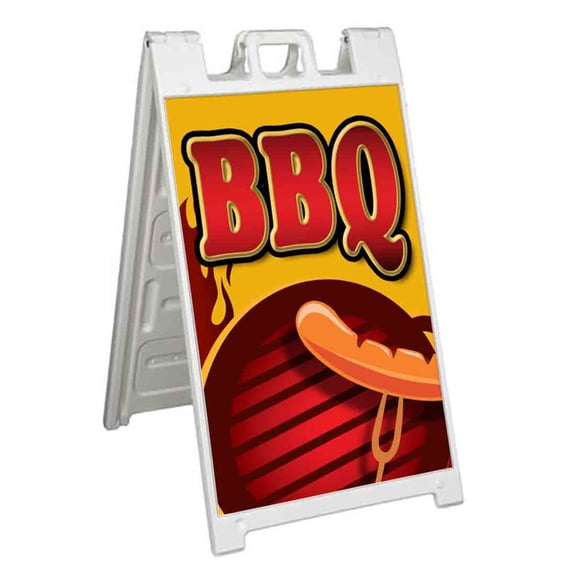 BBQ (24" X 36") Standard A-Frame Signicade, Includes Decal Applied To Stand