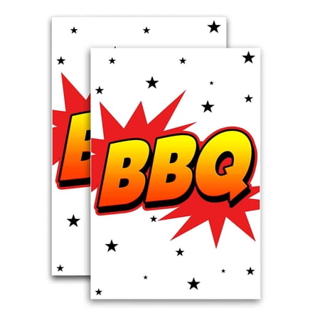 BBQ (24" X 36") Vinyl Decal Only (Pack of 2) |Sign|Sticker|Poster