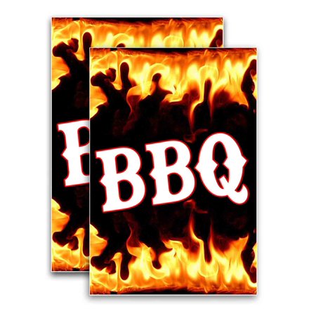 BBQ (24" X 36") Vinyl Decal Only (Pack of 2) |Sign|Sticker|Poster