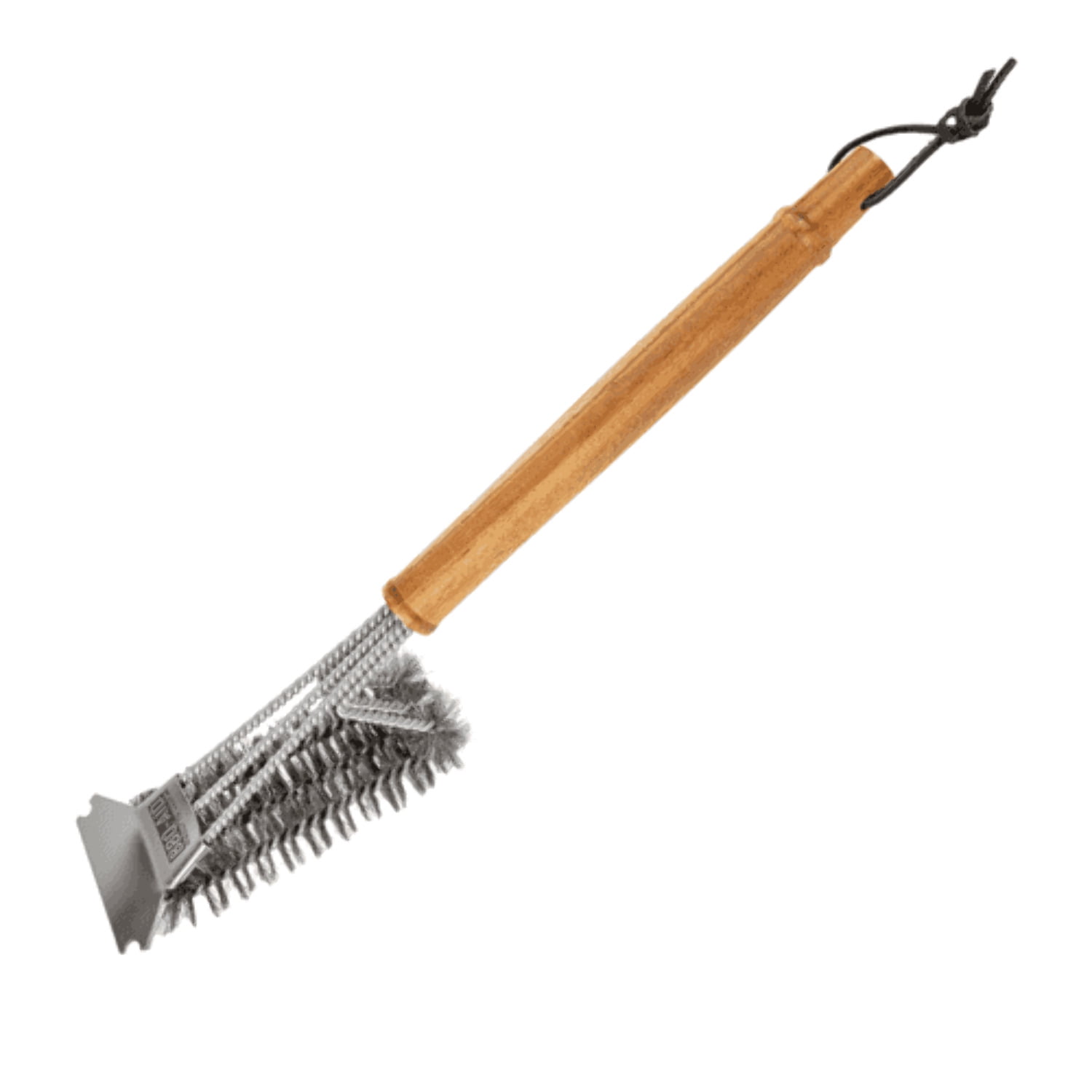 BBQ-AID All Angles BBQ Grill Brush for Outdoor Grill – Cleans All Angles, Large Wooden Handle, and Stainless Steel Bristles - BBQ Brush for Grill Cleaning – Grill Cleaner Brush Safe for BBQ and Grill