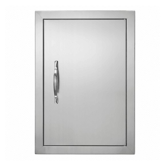 BBQ Access Door 14x20 Inch, Stainless Steel Outdoor Kitchen Cabinet Door, Flush Mount Grill Island Door with Handle, Vertical Door for BBQ Station