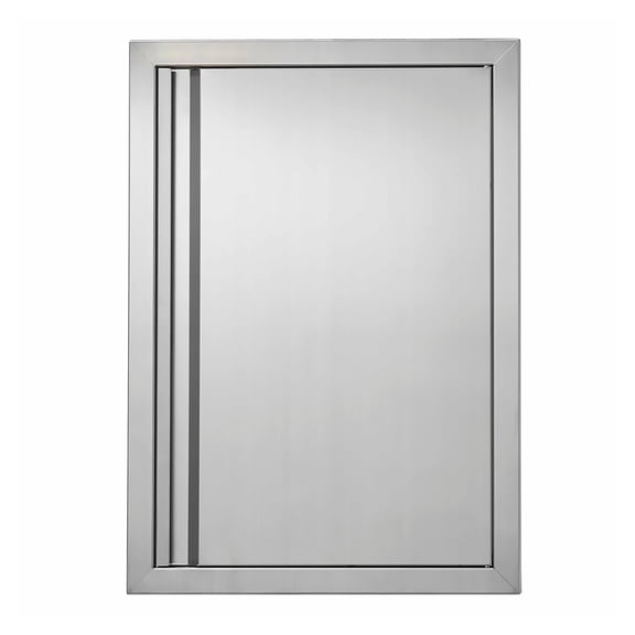 BBQ Access Door 17x24 Inch, Stainless Steel Outdoor Kitchen Door, Flush Mount Single Door with Handle, Grill Island Cabinet Door for BBQ Station
