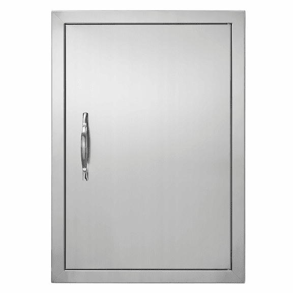 BBQ Access Door 17x24 Inch, Stainless Steel Single Outdoor Kitchen Door, Flush Mount for BBQ Island, Grilling Station, Cabinet Door with Handle
