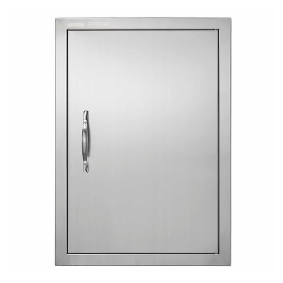 BBQ Access Door 18x24 Inch, Stainless Steel Outdoor Kitchen Door, Flush Mount BBQ Island Door with Handle, Vertical Cabinet Door for Grilling Station
