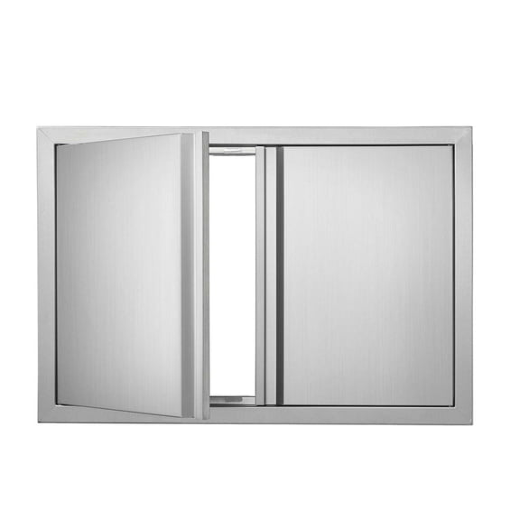 BBQ Access Door 30x21 Inch, Stainless Steel Double Outdoor Kitchen Cabinet Door, Flush Mount Vertical Door for Grill Island, BBQ Station, Outdoor Cabinet