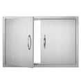 thumbnail image 1 of BBQ Access Door, 33W x 22H Inch Double Outdoor Kitchen Door, Stainless Steel Flush Mount Door, Wall Vertical Door with Handles, for BBQ Island, Grilling Station, Outside Cabinet, 1 of 7