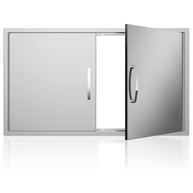 BBQ Access Door 36W x 21H Inch, Stainless Steel Double BBQ Doors