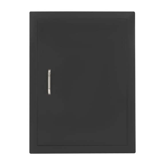 BBQ Access Door Black, 16.93*23.03in Outdoor Kitchen Doors, Flush Mount Single Vertical Door for BBQ Island Grilling Station Storage Cabinet