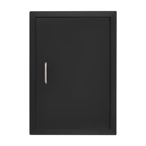 BBQ Access Door Black, 16.93*24.02in Outdoor Kitchen Doors, Flush Mount Single Vertical Door for BBQ Island Grilling Station Storage Cabinet