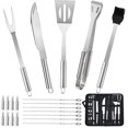 thumbnail image 1 of BBQ Accessories Set, 20pcs Stainless Steel Grill Tools for Outdoor Backyard Smoker, Stainless Steel Barbecue Grill Kit with Canvas Bag Gift, Grilling Cooking Gifts for Men Women, 1 of 9