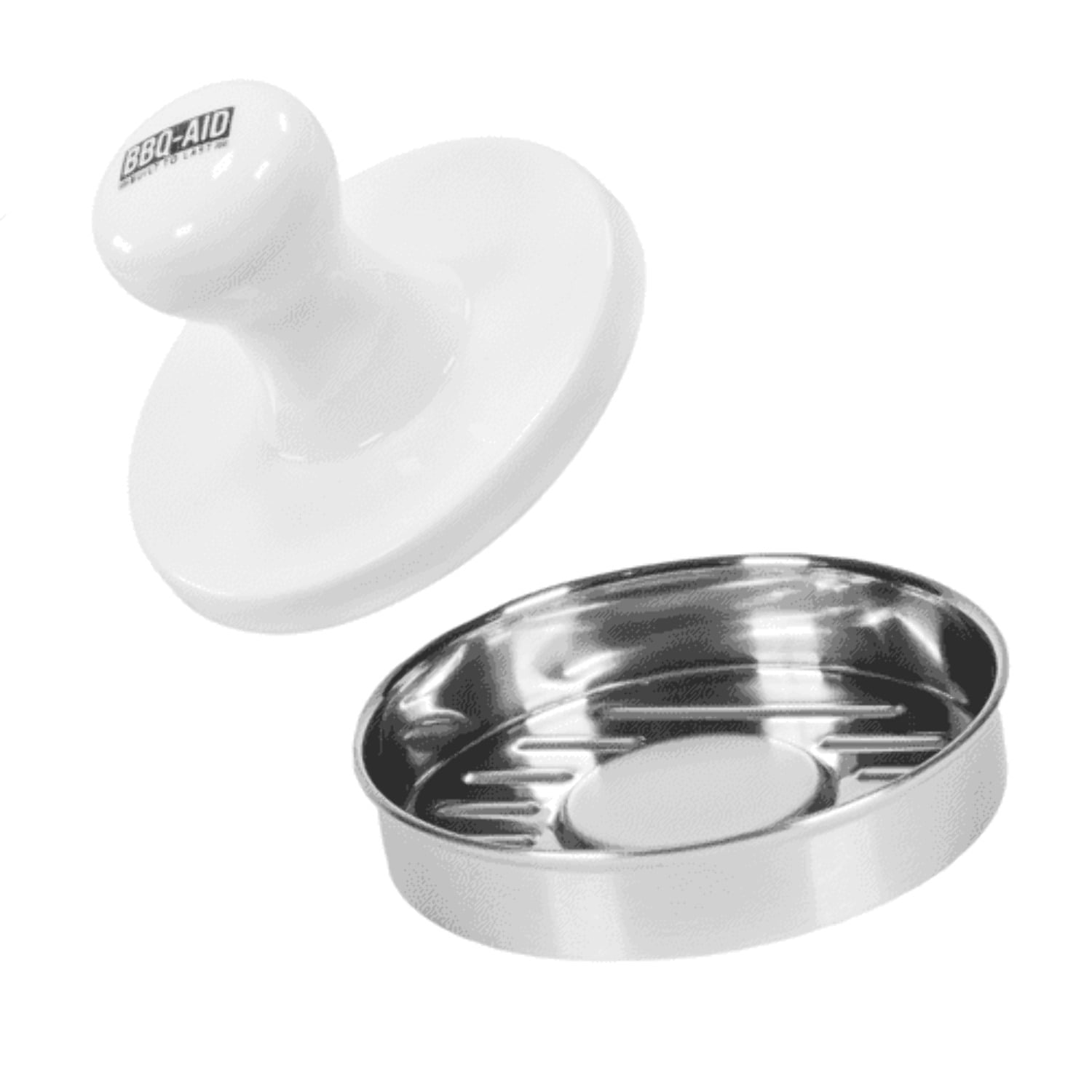 Heavy-Duty Stainless Steel and Porcelain Burger Press for Stuffed Burgers