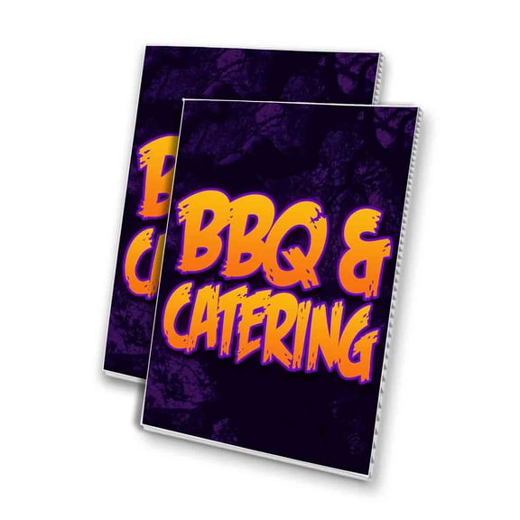 BBQ And Catering (24" X 36") 4mm Corrugated Plastic Panel, Graphics Applied To 1 Side (Pk of 2)